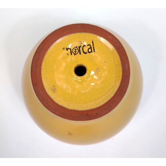 Vintage Yellow Norcal Pottery Terracotta Flower Pot Planter Mid-Century 6X7” USA - Picture 9 of 9